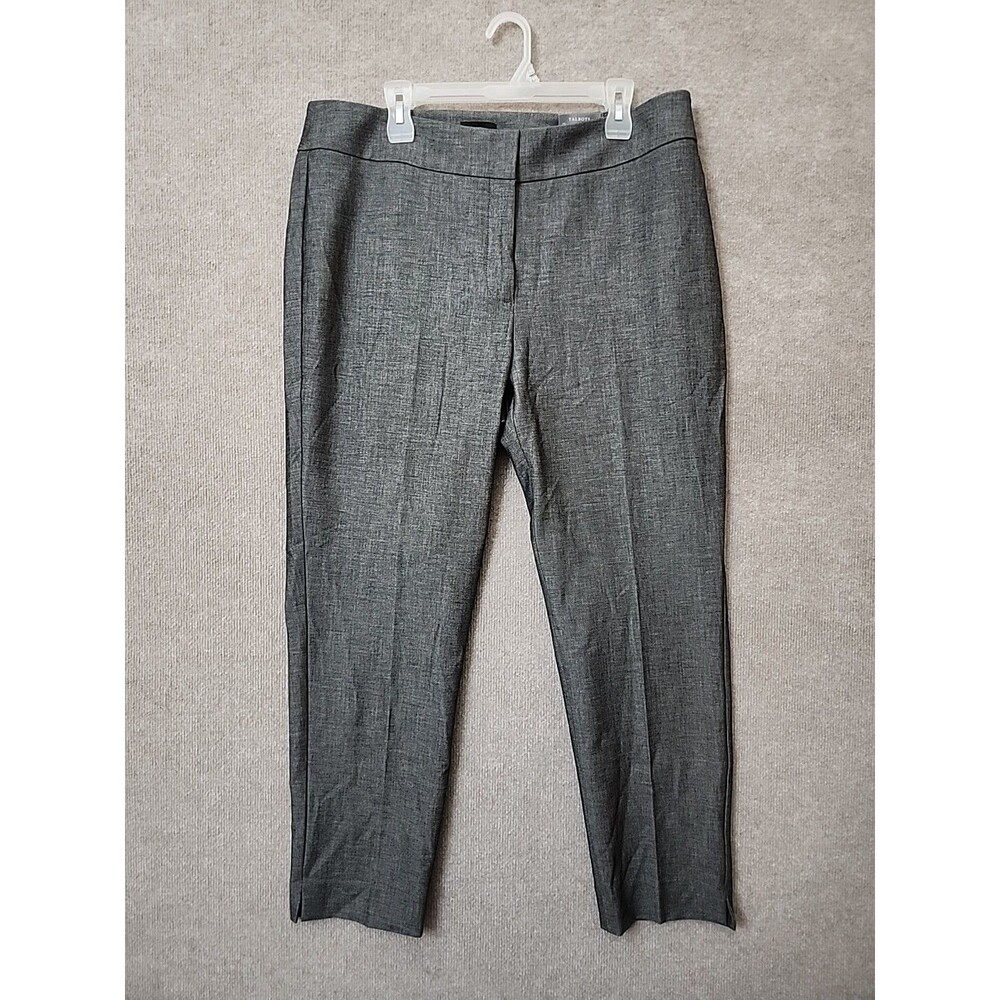Talbots Chatham Ankle Pants Womens 16W Gray Elastic Waist Slim Leg NEW